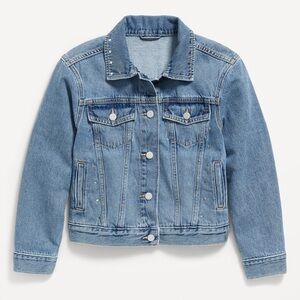 Old Navy Girls Oversized Studded Jean Trucker Jacket (Size: 2X)